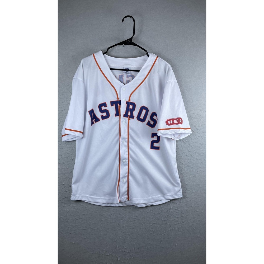 Houston Astros Jersey Mens XL White Home MLB Baseball Bregman 2 HEB Sponsor‎